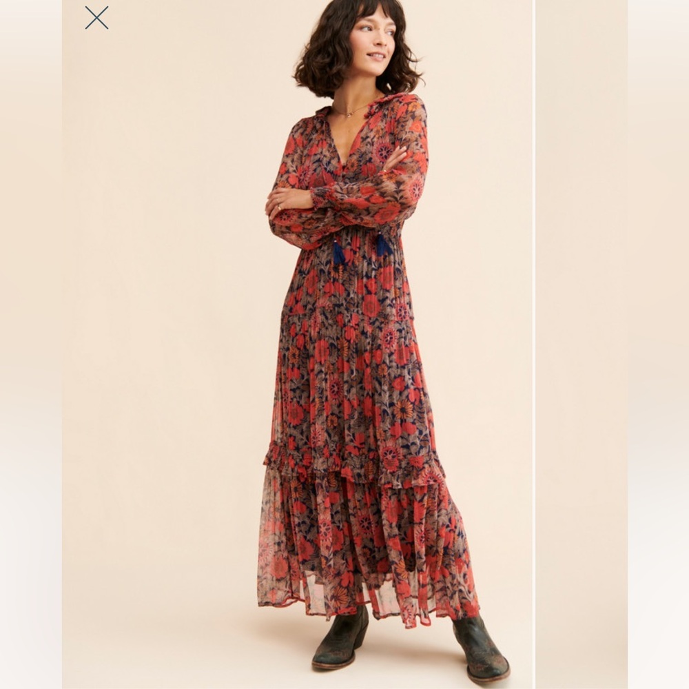 Free People Marais Chiffon Maxi Dress
